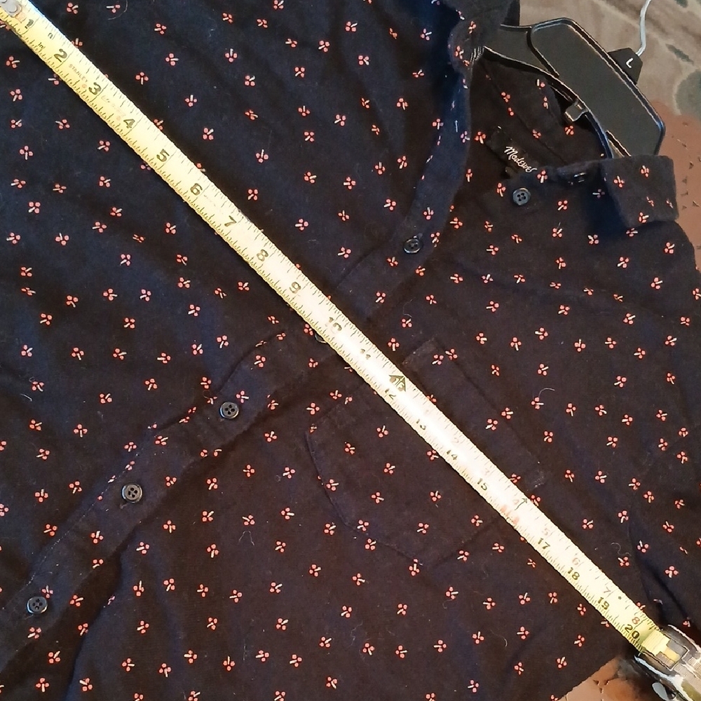 Madewell Dark Blue Shirt with Red Floral Design - Picture 3 of 5